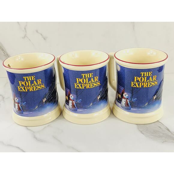 The Polar Express Coffee Mug Tea Cup 16oz Christmas 4 1/4" Warner Bros 3D x3 - Picture 7 of 16